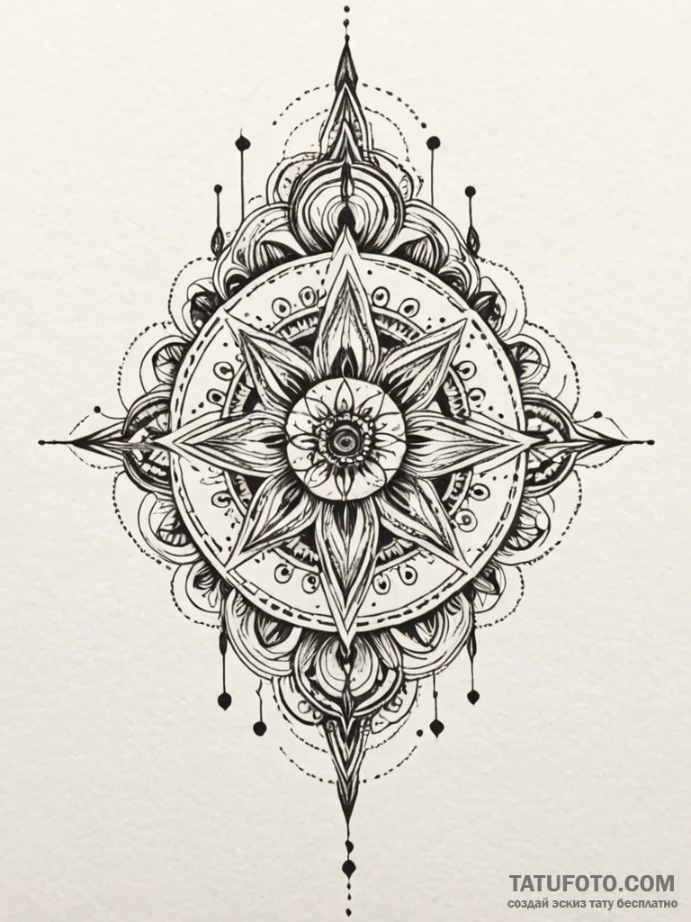 Fractal pattern, tattoo sketch design, unique… — эскиз тату (№1752275828_0, 11.07.2025 23:17) — Tatufoto.com