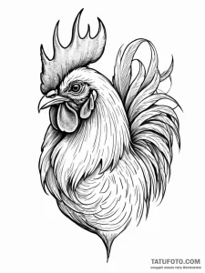 Rooster - эскиз тату (№1752275915_0, 11.07.2025 23:18) — Tatufoto.com