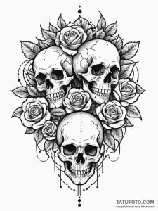 W, tattoo flash sheet design, black outline o... - эскиз тату (№1752275998_0, 11.07.2025 23:19) — Tatufoto.com