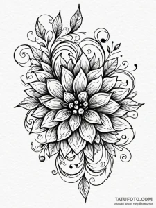 Blueberry, tattoo line art, black and red ink... - эскиз тату (№1752277432_0, 11.07.2025 23:43) — Tatufoto.com