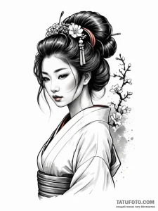 Geisha - эскиз тату (№1752278780_0, 12.07.2025 00:06) — Tatufoto.com