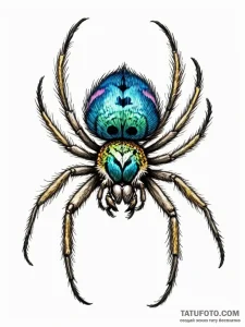 A peacock spider showing its colors - эскиз тату (№1752281052_0, 12.07.2025 00:44) — Tatufoto.com