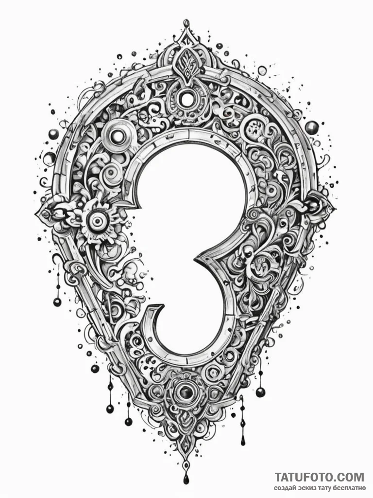 A key unlocking a galaxy in a keyhole, artist… — эскиз тату (№1752283221_0, 12.07.2025 01:20) — Tatufoto.com