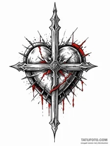 Apocalyptic heart of steel, tattoo line art,... - эскиз тату (№1752283638_0, 12.07.2025 01:27) — Tatufoto.com