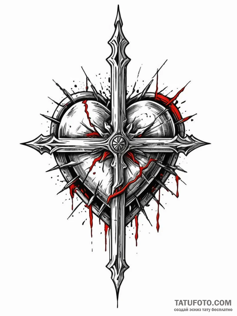Apocalyptic heart of steel, tattoo line art,... - эскиз тату (№1752283638_0, 12.07.2025 01:27) — Tatufoto.com