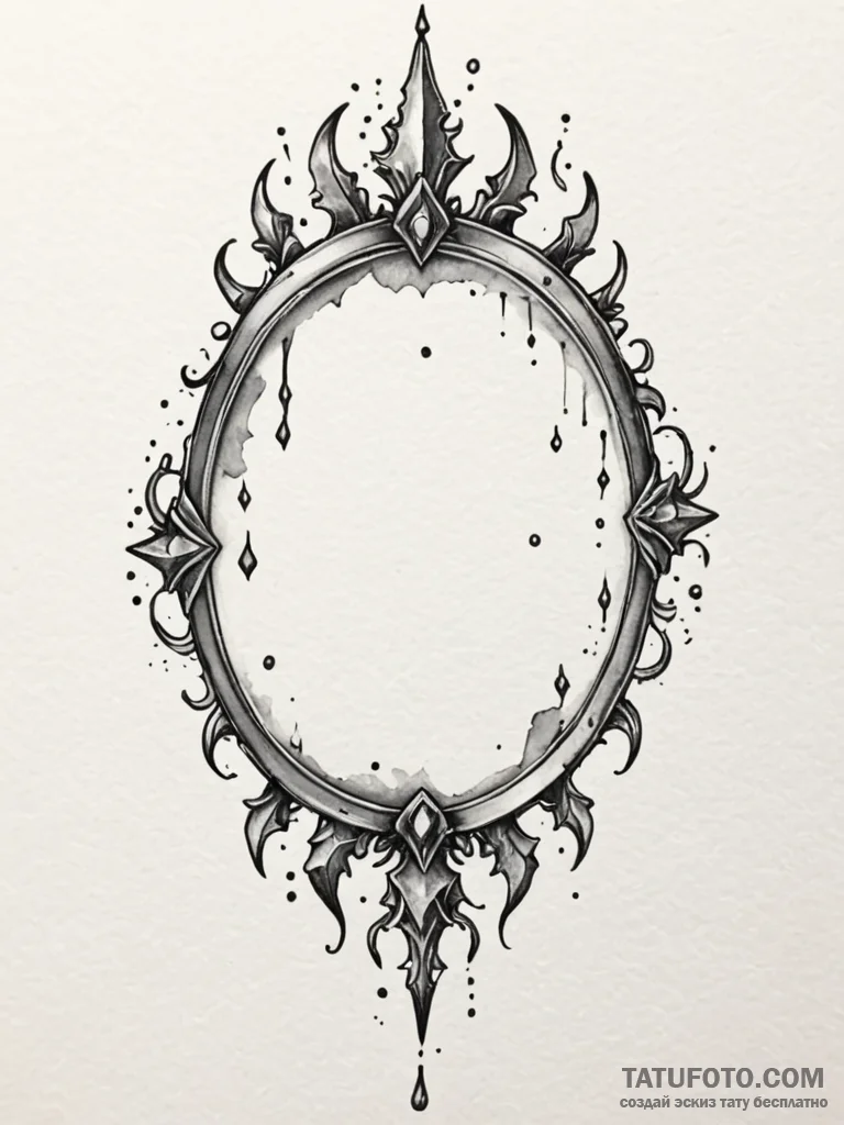 Abyssal mirror with claw marks, tattoo drawin… — эскиз тату (№1752283974_0, 12.07.2025 01:32) — Tatufoto.com