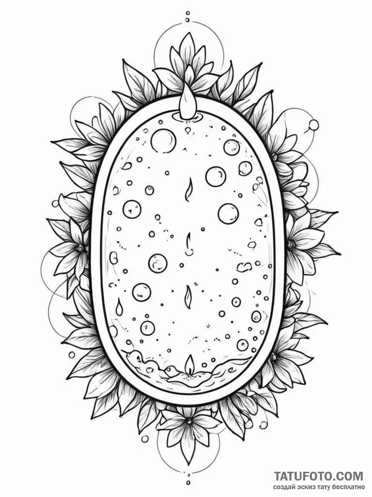 A whimsical bubble bath with flower petals an... - эскиз тату (№1752284565_0, 12.07.2025 01:42) — Tatufoto.com
