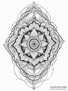 Ring suspended in spectral chains, ink illust... - эскиз тату (№1752285151_0, 12.07.2025 01:52) — Tatufoto.com