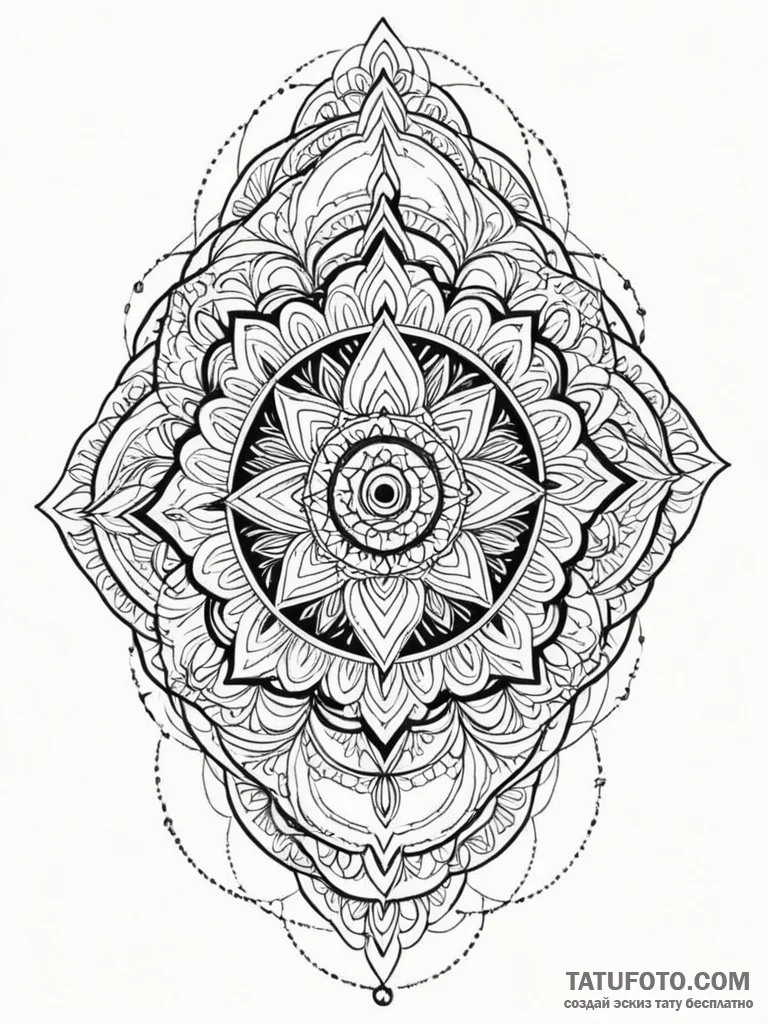 Ring suspended in spectral chains, ink illust... - эскиз тату (№1752285151_0, 12.07.2025 01:52) — Tatufoto.com