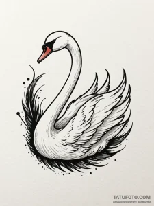 Quill pen made from a single, white swan feat... - эскиз тату (№1752285737_0, 12.07.2025 02:02) — Tatufoto.com