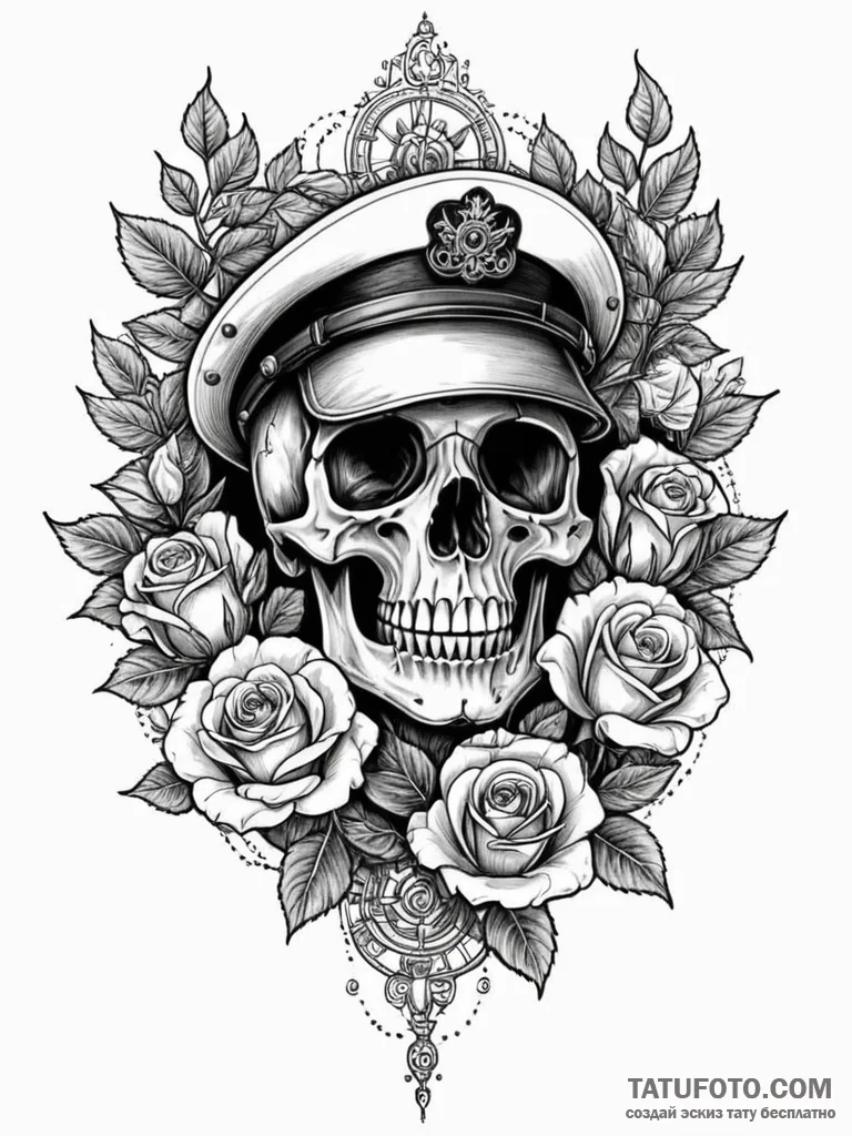 U-boat captain peering through a periscope, t... - эскиз тату (№1752286154_0, 12.07.2025 02:09) — Tatufoto.com