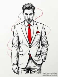 Three-piece suit, deconstructed into its patt... - эскиз тату (№1752287323_0, 12.07.2025 02:28) — Tatufoto.com