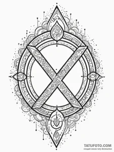 Tide runes glowing in darkness, tattoo sketch... - эскиз тату (№1752287908_0, 12.07.2025 02:38) — Tatufoto.com