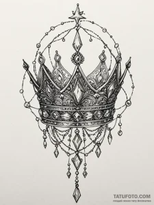 Jewel relic crowned with stars, ink illustrat... - эскиз тату (№1752288748_0, 12.07.2025 02:52) — Tatufoto.com