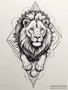 Astral lion leaping between dimensions, artis... - эскиз тату (№1752289167_0, 12.07.2025 02:59) — Tatufoto.com