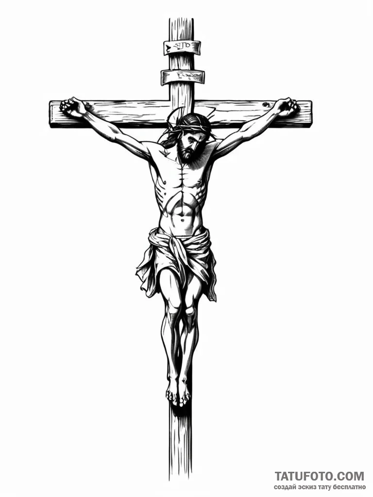 Crucifixion — эскиз тату (№1752289419_0, 12.07.2025 03:03) — Tatufoto.com