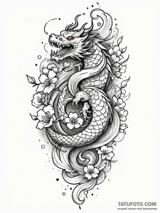 Sakura, tattoo flash sheet design, unique des... - эскиз тату (№1752289502_0, 12.07.2025 03:05) — Tatufoto.com