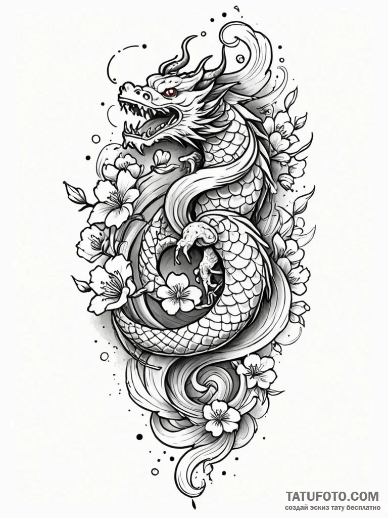 Sakura, tattoo flash sheet design, unique des… — эскиз тату (№1752289502_0, 12.07.2025 03:05) — Tatufoto.com