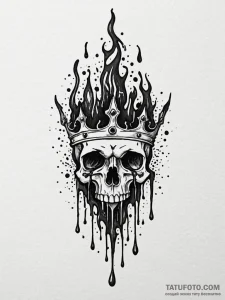 Blood crown dripping flame, ink illustration... - эскиз тату (№1752289921_0, 12.07.2025 03:12) — Tatufoto.com