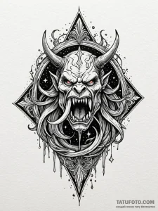 Orcish blade devouring stars, ink illustratio... - эскиз тату (№1752291254_0, 12.07.2025 03:34) — Tatufoto.com