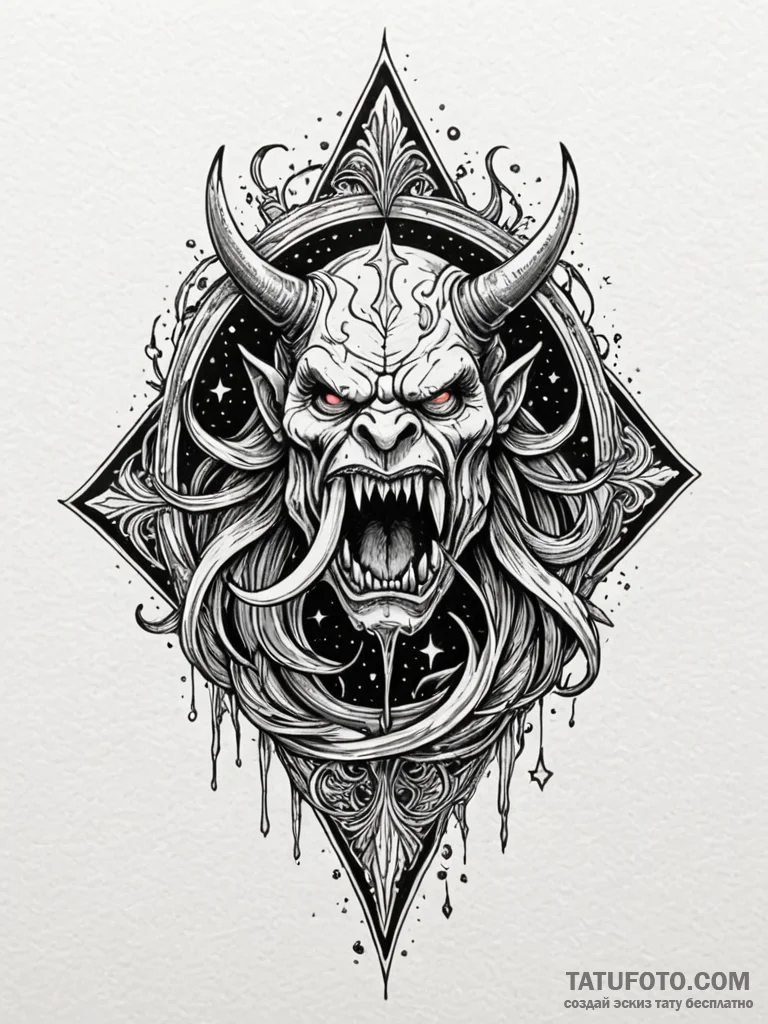 Orcish blade devouring stars, ink illustratio… — эскиз тату (№1752291254_0, 12.07.2025 03:34) — Tatufoto.com