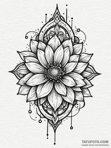 Hallowed relic beneath celestial bloom, tatto... - эскиз тату (№1752291677_0, 12.07.2025 03:41) — Tatufoto.com
