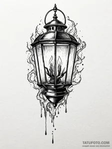 Dim lantern in skeletal hand, tattoo drawing... - эскиз тату (№1752292012_0, 12.07.2025 03:46) — Tatufoto.com