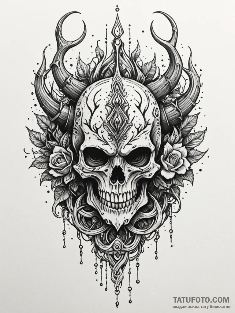 Ruined helm devoured by roots, tattoo flash s… — эскиз тату (№1752292098_0, 12.07.2025 03:48) — Tatufoto.com
