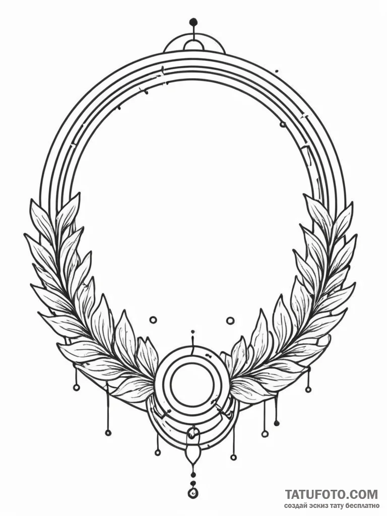 Omega symbol signifying a final end, ink illu... - эскиз тату (№1752293521_0, 12.07.2025 04:12) — Tatufoto.com