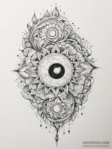 Opal dust swirling through cosmos, concept ar... - эскиз тату (№1752293854_0, 12.07.2025 04:17) — Tatufoto.com