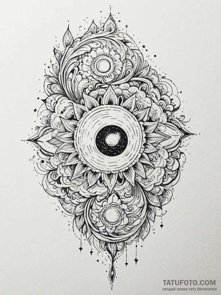 Opal dust swirling through cosmos, concept ar… — эскиз тату (№1752293854_0, 12.07.2025 04:17) — Tatufoto.com