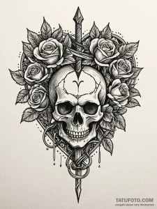Chain-wrapped heart pierced by dagger, artist... - эскиз тату (№1752294105_0, 12.07.2025 04:21) — Tatufoto.com