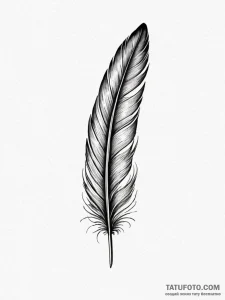 A bird feather turning into an ink quill, tat... - эскиз тату (№1752294607_0, 12.07.2025 04:30) — Tatufoto.com