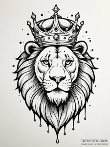 Lion teeth piercing crown, artistic tattoo sk... - эскиз тату (№1752294691_0, 12.07.2025 04:31) — Tatufoto.com