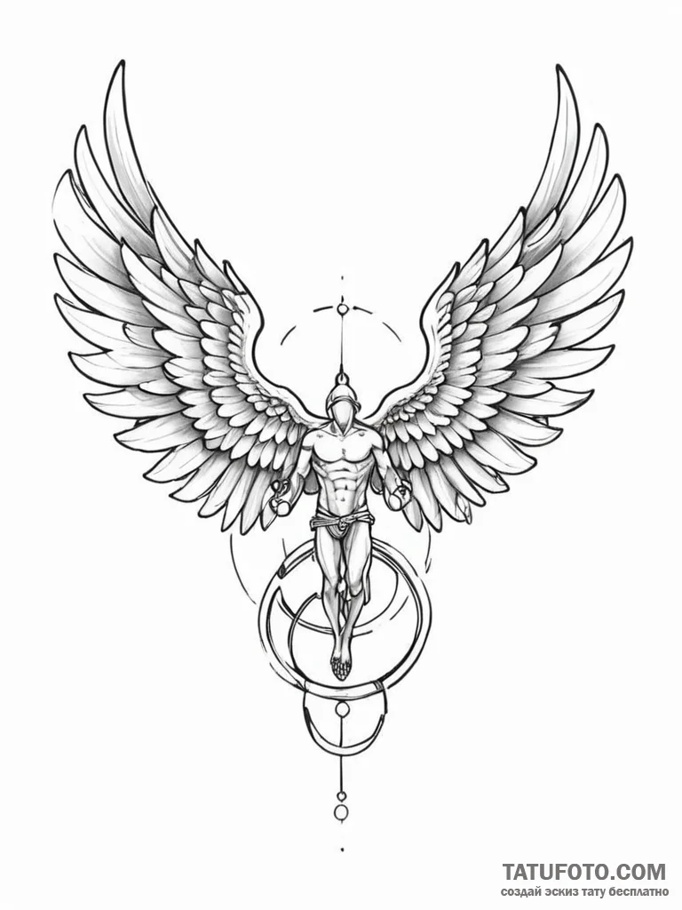 Hermes' wings - эскиз тату (№1752295110_0, 12.07.2025 04:38) — Tatufoto.com