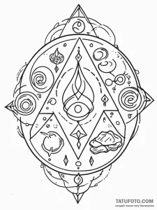 The alchemical symbols for the four elements - эскиз тату (№1752295359_0, 12.07.2025 04:42) — Tatufoto.com