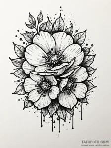 Fallen bloom frozen in time, artistic tattoo... - эскиз тату (№1752295692_0, 12.07.2025 04:48) — Tatufoto.com