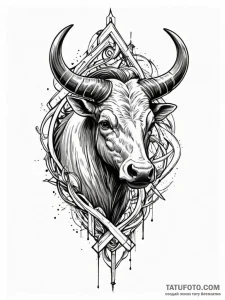 Broken horn of forgotten beast, tattoo line a... - эскиз тату (№1752296530_0, 12.07.2025 05:02) — Tatufoto.com