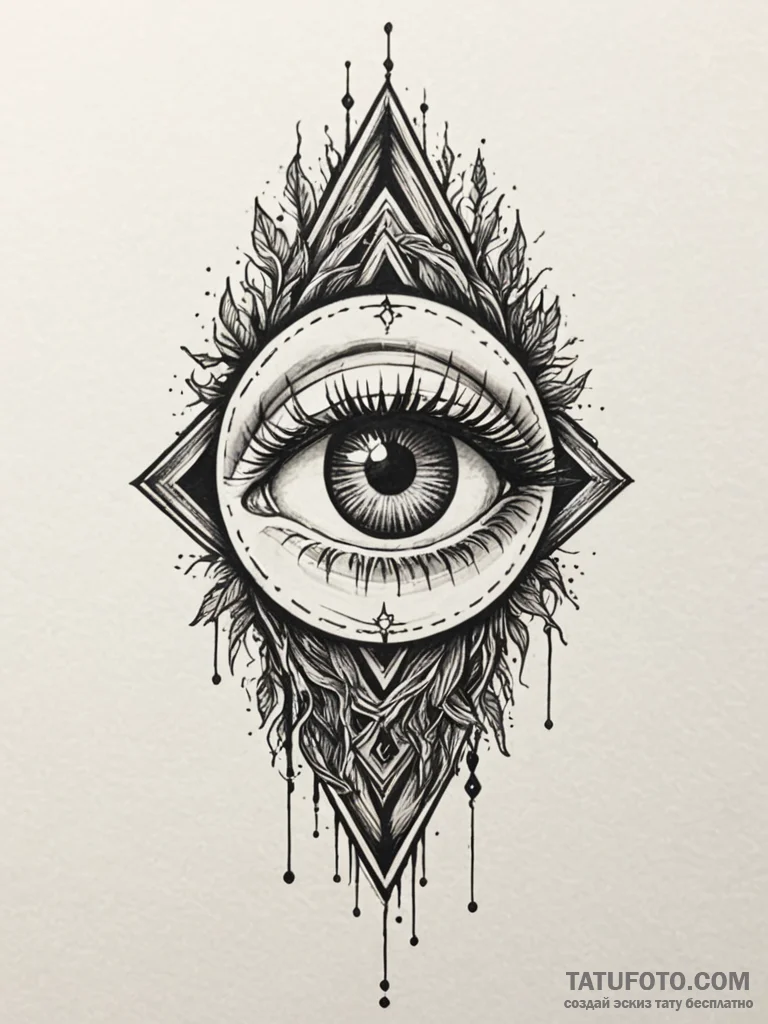 Stone eye staring from roots, tattoo flash sh… — эскиз тату (№1752297449_0, 12.07.2025 05:17) — Tatufoto.com