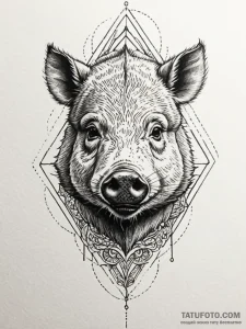 Boar, tattoo sketch design, highly detailed,... - эскиз тату (№1752297699_0, 12.07.2025 05:21) — Tatufoto.com