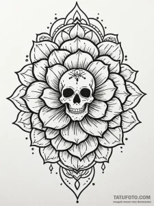 Mandala that blooms and closes like a flower,... - эскиз тату (№1752297783_0, 12.07.2025 05:23) — Tatufoto.com