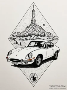 Classic car silhouette (e.g., porsche 911, ja... - эскиз тату (№1752297866_0, 12.07.2025 05:24) — Tatufoto.com