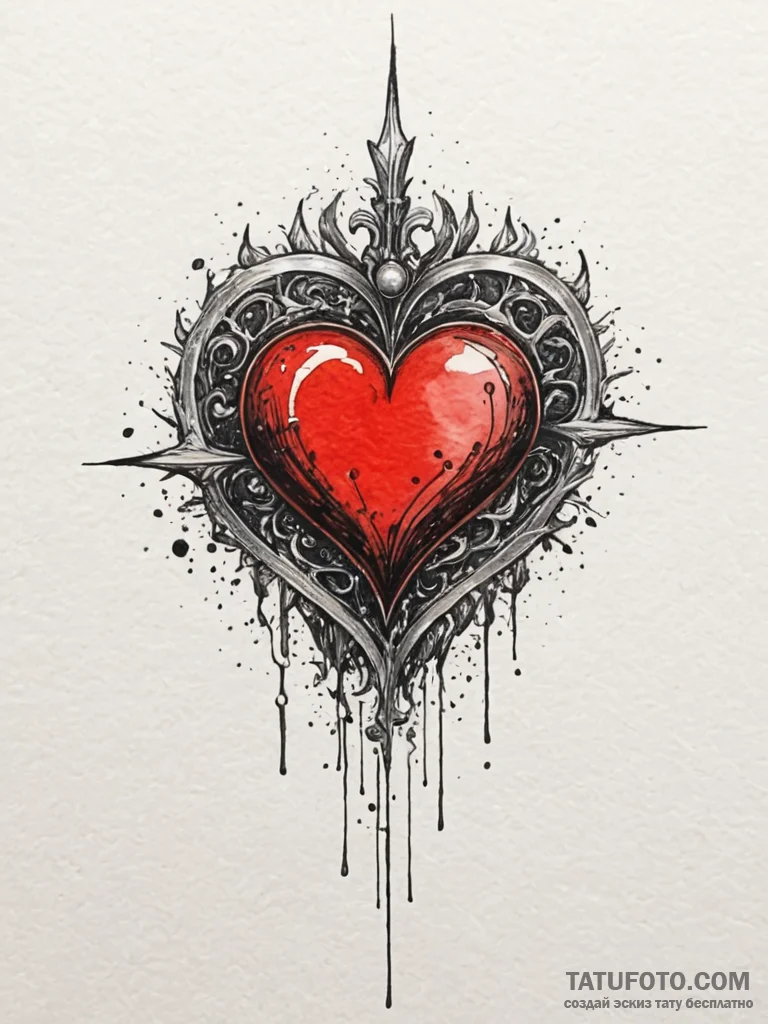 Twilight heart crowned in frost, concept art… — эскиз тату (№1752298368_0, 12.07.2025 05:32) — Tatufoto.com
