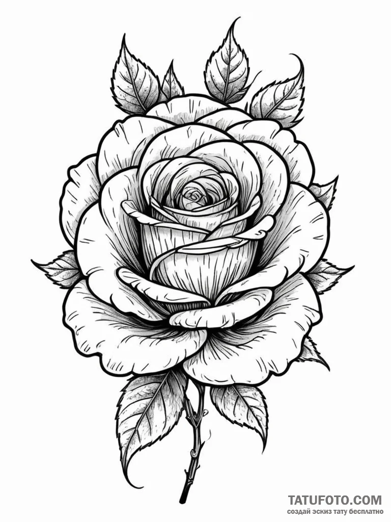 Cosmic rose blooming in frost, concept art fo... - эскиз тату (№1752298619_0, 12.07.2025 05:36) — Tatufoto.com