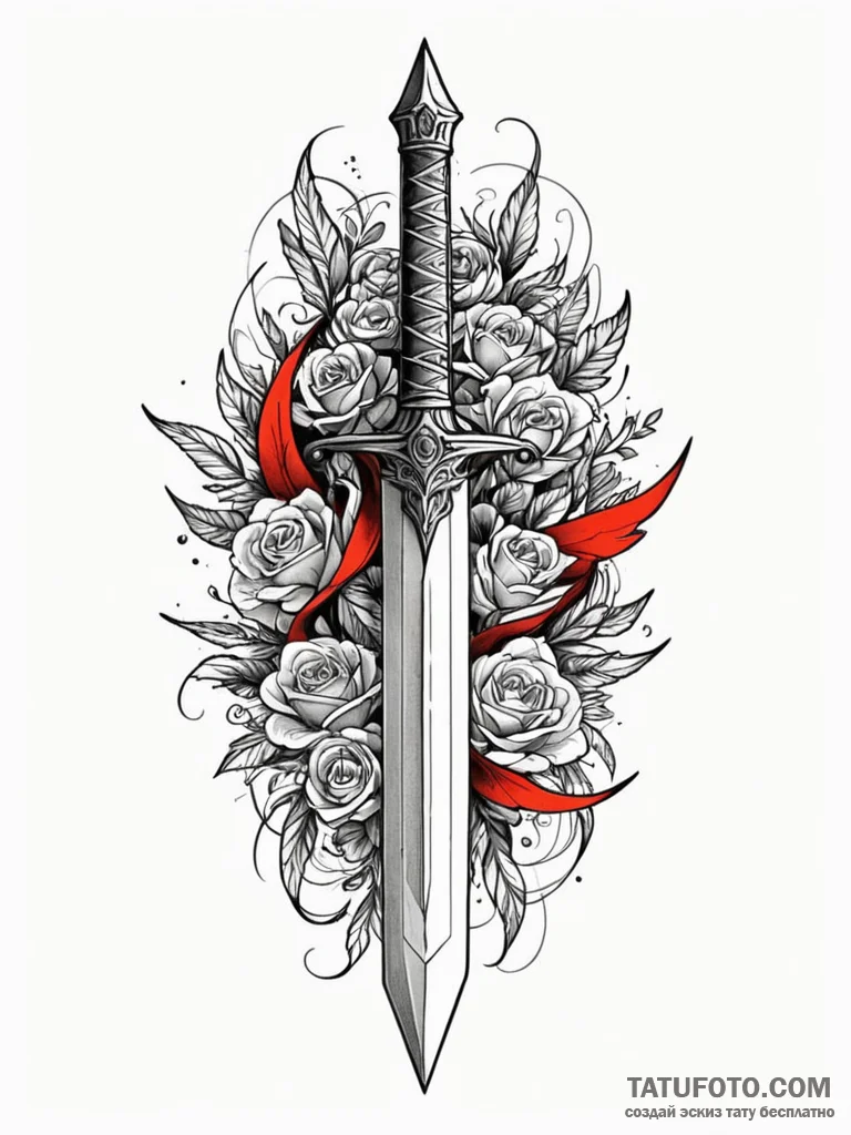 Kris dagger hidden in ancient tome, tattoo li… — эскиз тату (№1752299374_0, 12.07.2025 05:49) — Tatufoto.com
