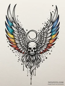 Ashen wings falling apart, tattoo sketch desi... - эскиз тату (№1752300297_0, 12.07.2025 06:04) — Tatufoto.com