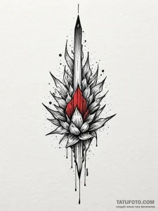Ruby blade beneath spectral rift, artistic ta... - эскиз тату (№1752301054_0, 12.07.2025 06:17) — Tatufoto.com