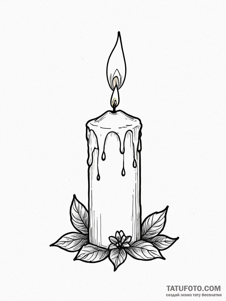 Candle - эскиз тату (№1752301897_0, 12.07.2025 06:31) — Tatufoto.com
