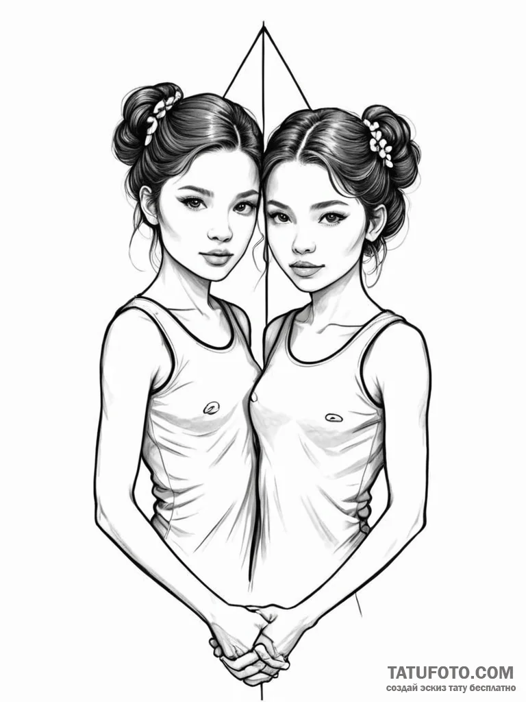 Twins - эскиз тату (№1752302569_0, 12.07.2025 06:42) — Tatufoto.com