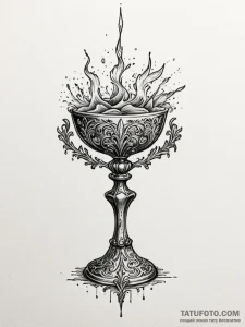 Engraved chalice spilling shadows, tattoo ske... - эскиз тату (№1752302652_0, 12.07.2025 06:44) — Tatufoto.com